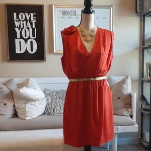 XOXO Orange Dress with Gold Waistline (XL)